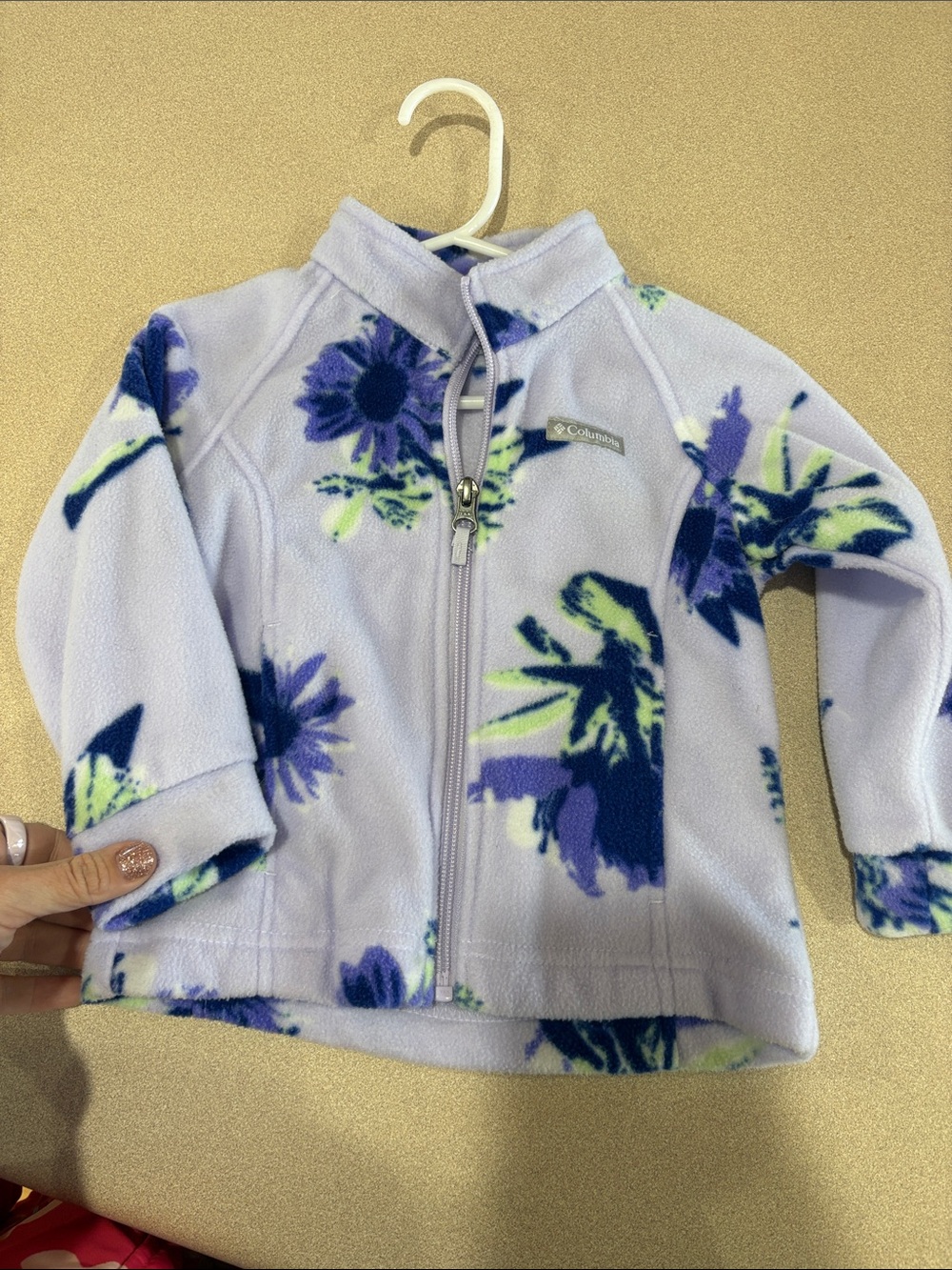 Columbia Light Purple Floral Zip Fleece Jacket